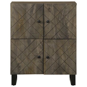 vidaXL Μπουφές Μαύρο 60x33x75cm Μασίφ Ξύλο Μάνγκο