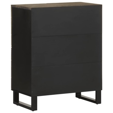 vidaXL Μπουφές Μαύρο 60x33x75cm Μασίφ Ξύλο Μάνγκο