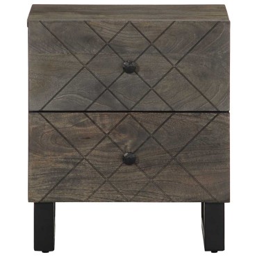 vidaXL Κομοδίνα 2 τεμ. Μαύρα 40x33x46cm από Μασίφ Ξύλο Μάνγκο