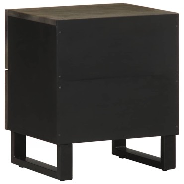 vidaXL Κομοδίνα 2 τεμ. Μαύρα 40x33x46cm από Μασίφ Ξύλο Μάνγκο
