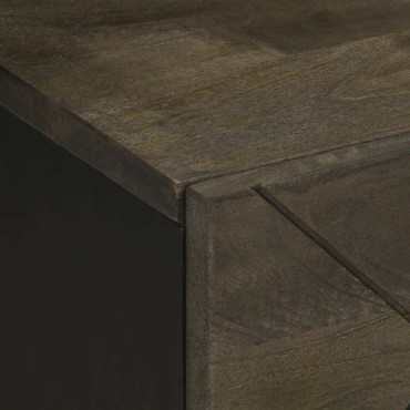 vidaXL Κομοδίνα 2 τεμ. Μαύρα 40x33x46cm από Μασίφ Ξύλο Μάνγκο