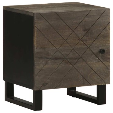 vidaXL Κομοδίνα 2 τεμ. Μαύρα 40x33x46cm από Μασίφ Ξύλο Μάνγκο