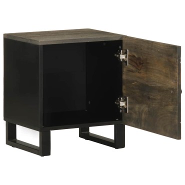 vidaXL Κομοδίνα 2 τεμ. Μαύρα 40x33x46cm από Μασίφ Ξύλο Μάνγκο