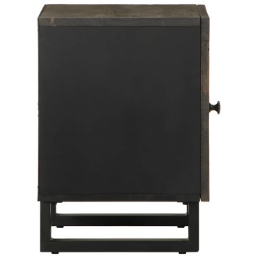 vidaXL Κομοδίνα 2 τεμ. Μαύρα 40x33x46cm από Μασίφ Ξύλο Μάνγκο