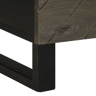 vidaXL Κομοδίνα 2 τεμ. Μαύρα 40x33x46cm από Μασίφ Ξύλο Μάνγκο