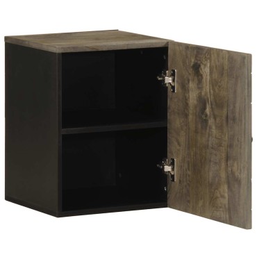 vidaXL Επίτοιχο ντουλάπι μπάνιου Μαύρο 38x33x48cm Μάνγκο μασίφ ξύλο
