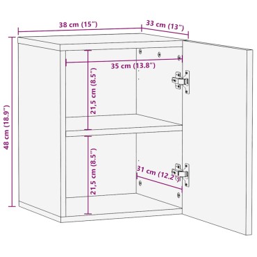 vidaXL Επίτοιχο ντουλάπι μπάνιου Μαύρο 38x33x48cm Μάνγκο μασίφ ξύλο