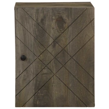 vidaXL Επίτοιχο ντουλάπι μπάνιου Μαύρο 38x33x48cm Μάνγκο μασίφ ξύλο
