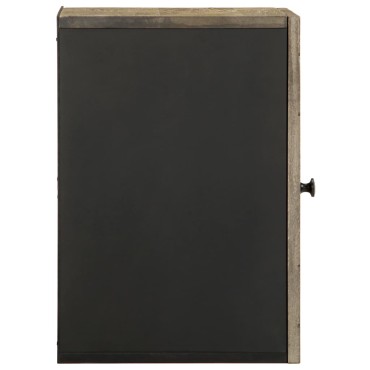 vidaXL Επίτοιχο ντουλάπι μπάνιου Μαύρο 38x33x48cm Μάνγκο μασίφ ξύλο