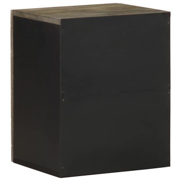 vidaXL Επίτοιχο ντουλάπι μπάνιου Μαύρο 38x33x48cm Μάνγκο μασίφ ξύλο