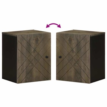 vidaXL Επίτοιχο ντουλάπι μπάνιου Μαύρο 38x33x48cm Μάνγκο μασίφ ξύλο