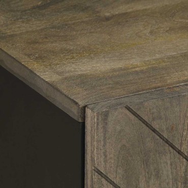 vidaXL Επίτοιχο ντουλάπι μπάνιου Μαύρο 38x33x48cm Μάνγκο μασίφ ξύλο
