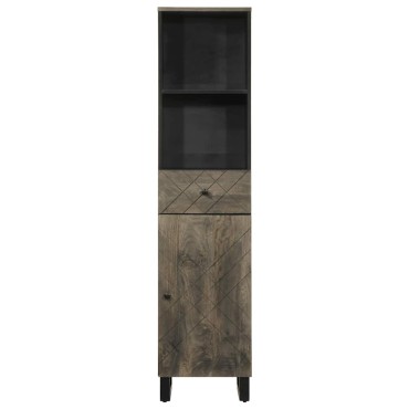 vidaXL Ντουλάπι Μπάνιου Μαύρο 38x33x160cm από Μασίφ Ξύλο Μάνγκο