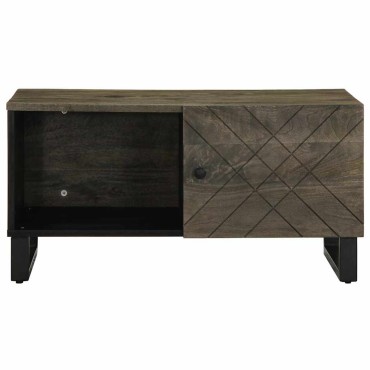 vidaXL Τραπεζάκι Σαλονιού Μαύρο 80x50x40cm από Μασίφ Ξύλο Μάνγκο 1 τεμ.