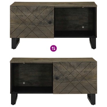 vidaXL Τραπεζάκι Σαλονιού Μαύρο 80x50x40cm από Μασίφ Ξύλο Μάνγκο 1 τεμ.