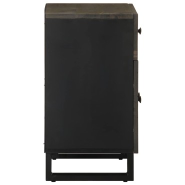 vidaXL Κομοδίνο Μαύρο 50x33x60cm από Μασίφ Ξύλο Μάνγκο 1 τεμ.