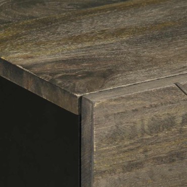 vidaXL Κομοδίνο Μαύρο 50x33x60cm από Μασίφ Ξύλο Μάνγκο 1 τεμ.