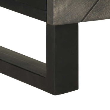 vidaXL Κομοδίνο Μαύρο 50x33x60cm από Μασίφ Ξύλο Μάνγκο 1 τεμ.
