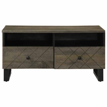 vidaXL Τραπεζάκι Σαλονιού Μαύρο 80x54x40cm από Μασίφ Ξύλο Μάνγκο 1 τεμ.