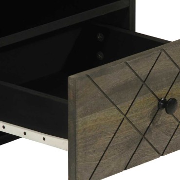 vidaXL Τραπεζάκι Σαλονιού Μαύρο 80x54x40cm από Μασίφ Ξύλο Μάνγκο 1 τεμ.