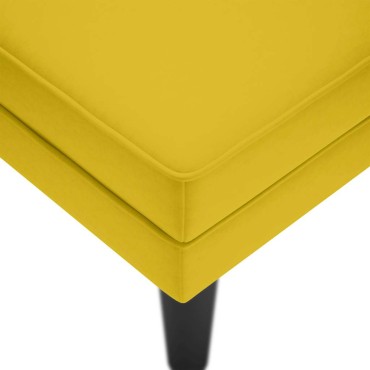 vidaXL Ανάκλιντρο Κίτρινο Υφασμάτινο με Μαξιλάρι και Βελούδινο 132x56x70 cm 1 τεμ.