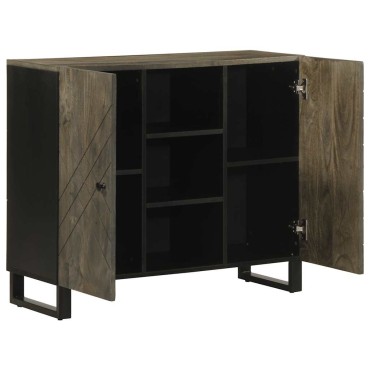 vidaXL Σκευοθήκη μαύρο 90x33x75cm μασίφ ξύλο Μάνγκο