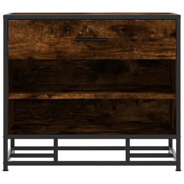 vidaXL Πάγκος παπουτσιών Δρυς Καπνιστό 60x40x53,5cm Επεξεργασμένο ξύλο 1 τεμ.