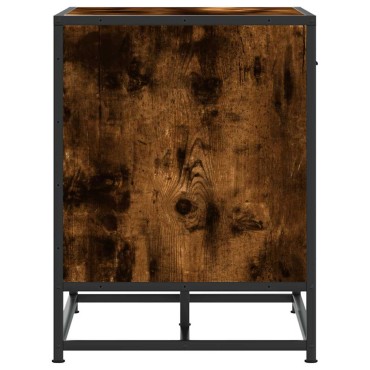 vidaXL Πάγκος παπουτσιών Δρυς Καπνιστό 60x40x53,5cm Επεξεργασμένο ξύλο 1 τεμ.