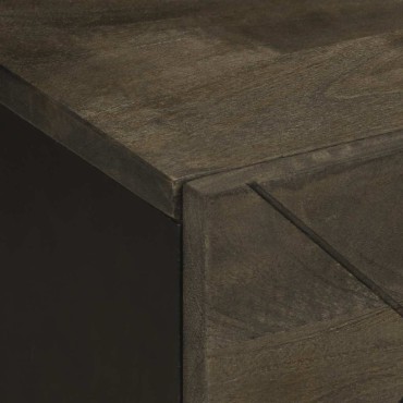 vidaXL Κομοδίνο Μαύρο 40x33x46cm από Μασίφ Ξύλο Μάνγκο 1 τεμ.