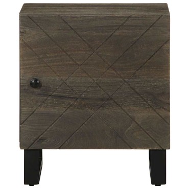 vidaXL Κομοδίνο Μαύρο 40x33x46cm από Μασίφ Ξύλο Μάνγκο 1 τεμ.