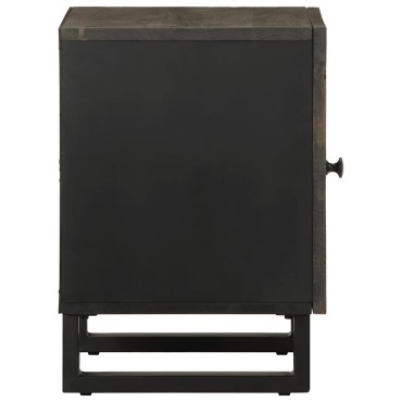 vidaXL Κομοδίνο Μαύρο 40x33x46cm από Μασίφ Ξύλο Μάνγκο 1 τεμ.