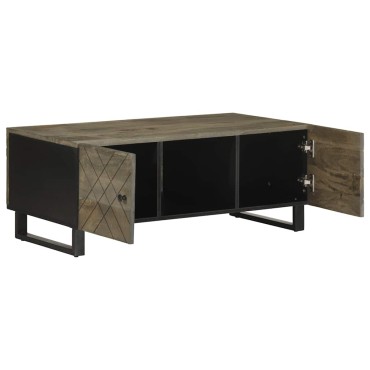 vidaXL Τραπεζάκι Σαλονιού Μαύρο 100x54x40cm από Μασίφ Ξύλο Μάνγκο 1 τεμ.