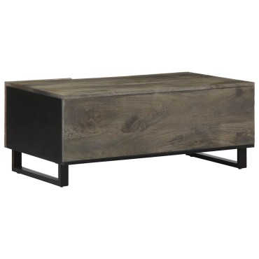 vidaXL Τραπεζάκι Σαλονιού Μαύρο 100x54x40cm από Μασίφ Ξύλο Μάνγκο 1 τεμ.