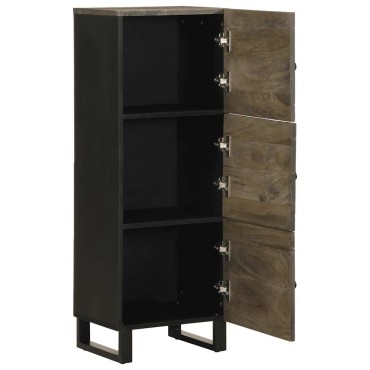 vidaXL Ντουλάπι Μαύρο 40x33x110cm από Μασίφ Ξύλο Μάνγκο 1 τεμ.