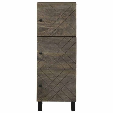 vidaXL Ντουλάπι Μαύρο 40x33x110cm από Μασίφ Ξύλο Μάνγκο 1 τεμ.