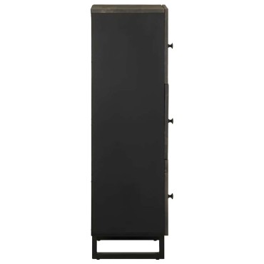 vidaXL Ντουλάπι Μαύρο 40x33x110cm από Μασίφ Ξύλο Μάνγκο 1 τεμ.
