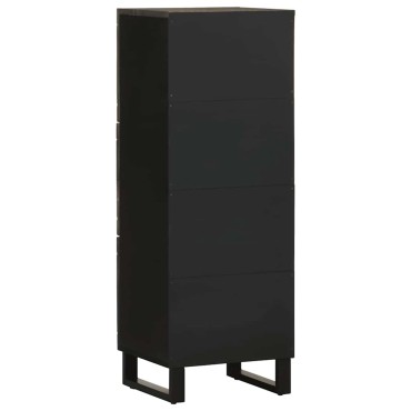 vidaXL Ντουλάπι Μαύρο 40x33x110cm από Μασίφ Ξύλο Μάνγκο 1 τεμ.