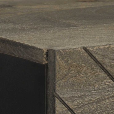 vidaXL Ντουλάπι Μαύρο 40x33x110cm από Μασίφ Ξύλο Μάνγκο 1 τεμ.