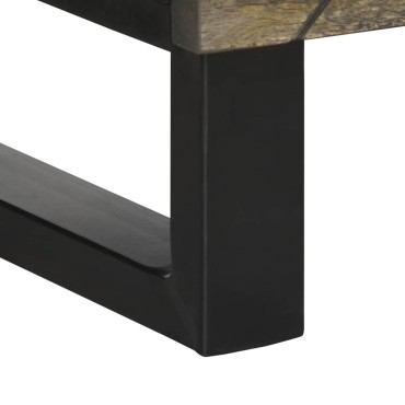 vidaXL Ντουλάπι Μαύρο 40x33x110cm από Μασίφ Ξύλο Μάνγκο 1 τεμ.