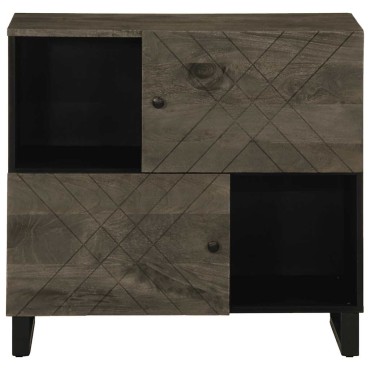 vidaXL Σκευοθήκη Μαύρο 80x33x75cm μασίφ ξύλο Μάνγκο