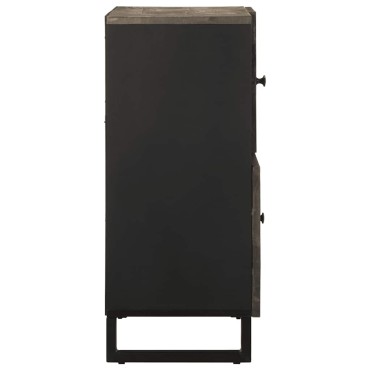 vidaXL Σκευοθήκη Μαύρο 80x33x75cm μασίφ ξύλο Μάνγκο