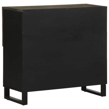 vidaXL Σκευοθήκη Μαύρο 80x33x75cm μασίφ ξύλο Μάνγκο