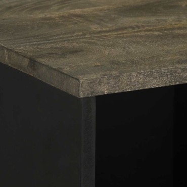 vidaXL Σκευοθήκη Μαύρο 80x33x75cm μασίφ ξύλο Μάνγκο