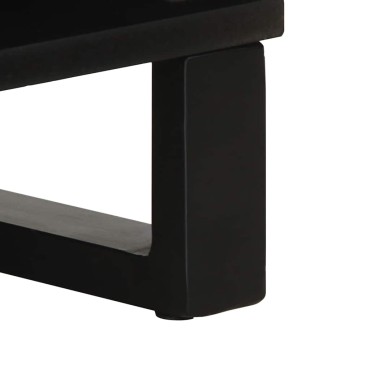 vidaXL Σκευοθήκη Μαύρο 80x33x75cm μασίφ ξύλο Μάνγκο