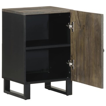 vidaXL Ντουλάπι Μπάνιου Μαύρο 38x33x58cm από Μασίφ Ξύλο Μάνγκο