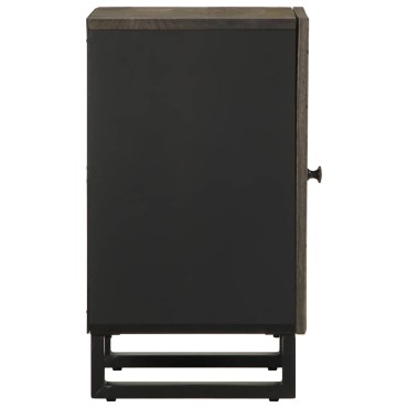 vidaXL Ντουλάπι Μπάνιου Μαύρο 38x33x58cm από Μασίφ Ξύλο Μάνγκο
