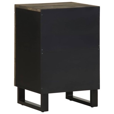 vidaXL Ντουλάπι Μπάνιου Μαύρο 38x33x58cm από Μασίφ Ξύλο Μάνγκο