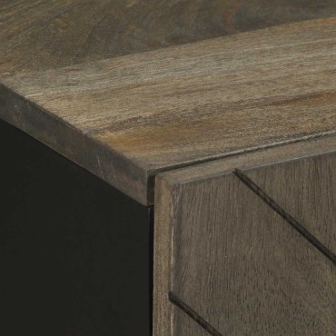 vidaXL Ντουλάπι Μπάνιου Μαύρο 38x33x58cm από Μασίφ Ξύλο Μάνγκο