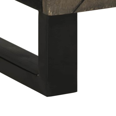 vidaXL Ντουλάπι Μπάνιου Μαύρο 38x33x58cm από Μασίφ Ξύλο Μάνγκο