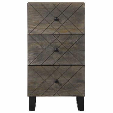vidaXL Σκευοθήκη μαύρο 40x33x75cm μασίφ ξύλο Μάνγκο